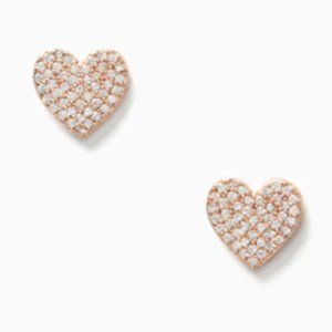 NWT Kate Spade Yours Truly Heart Studs w/pink pouch